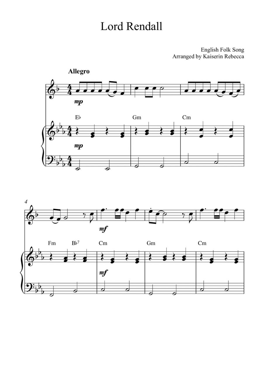 Lord Rendall Tenor Saxophone scores gallery preview page 1
