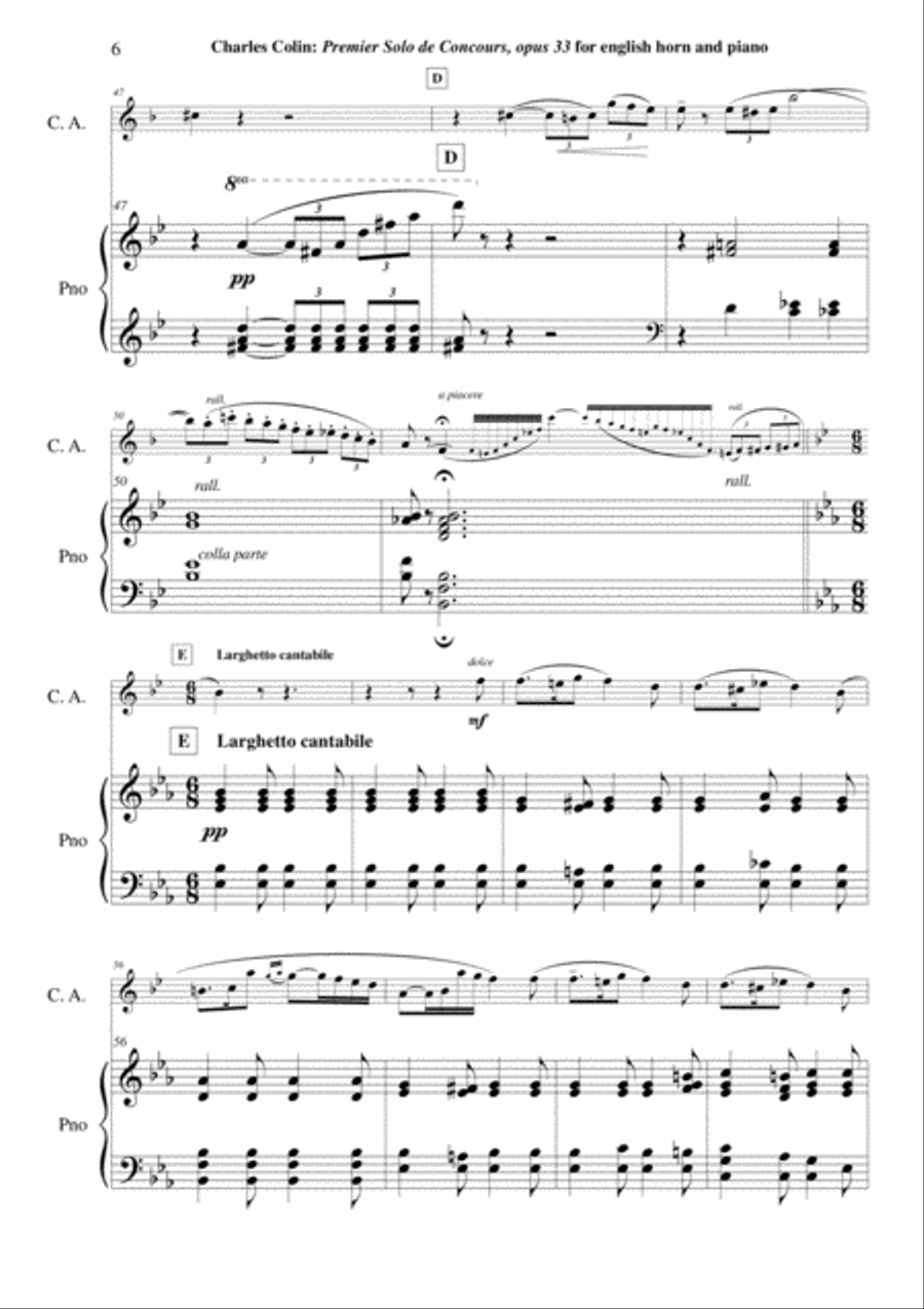 Charles COLIN Solo de Concours no. 1, Opus 33 , arranged for english horn and piano English Horn scores gallery preview page 6