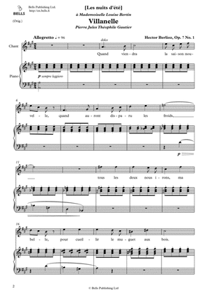 Villanelle, Op. 7 No. 1 (Original key. A Major)