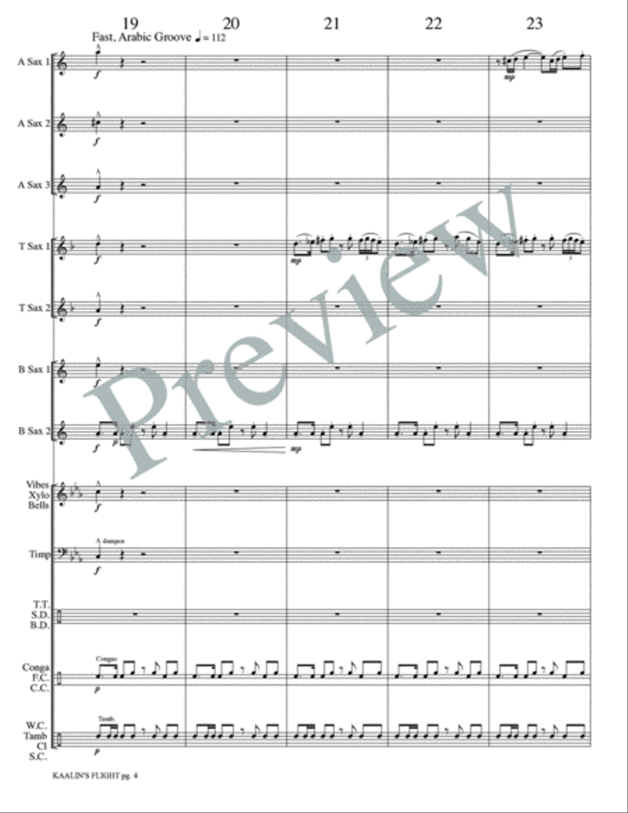 Kaalin's Flight Kaalin's Flight Small Ensemble scores gallery preview page 6