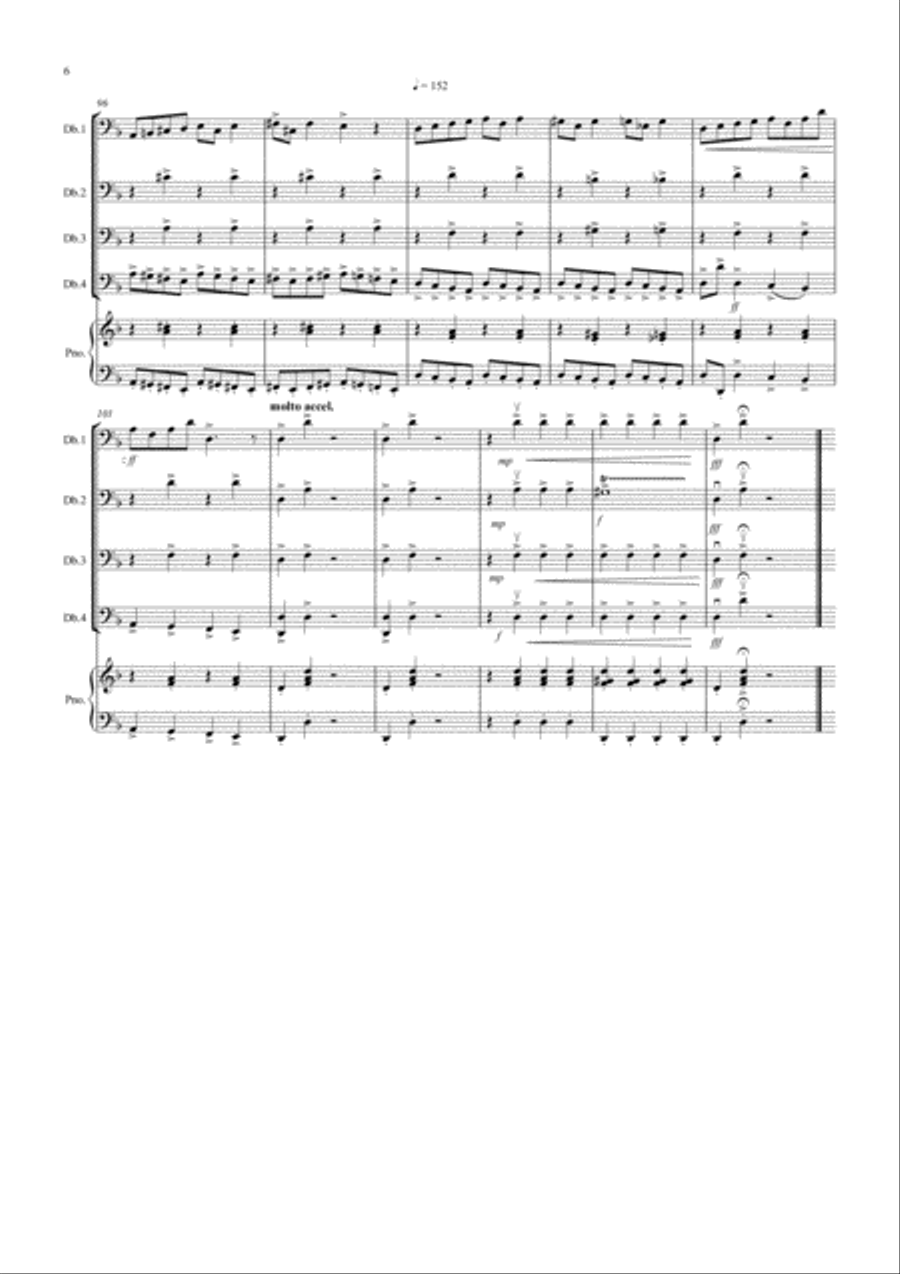 2 Classical Favourites for Double Bass Quartet (volume one) Double Bass scores gallery preview page 6