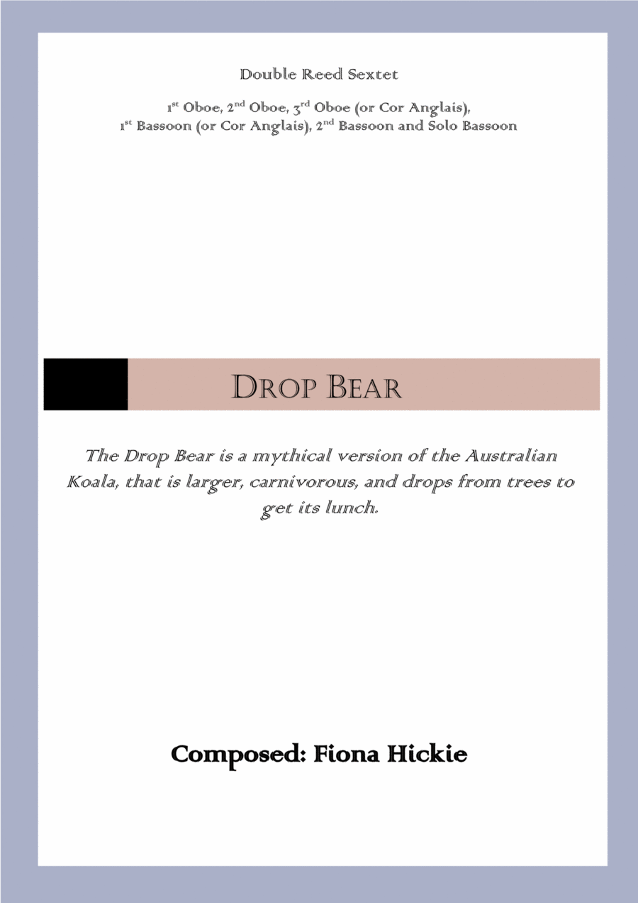 Drop Bear Drop Bear Woodwind Ensemble scores gallery preview page 1