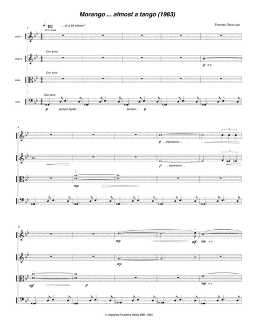 Morango ... almost a tango (1983) full score String Quartet scores gallery preview page 3