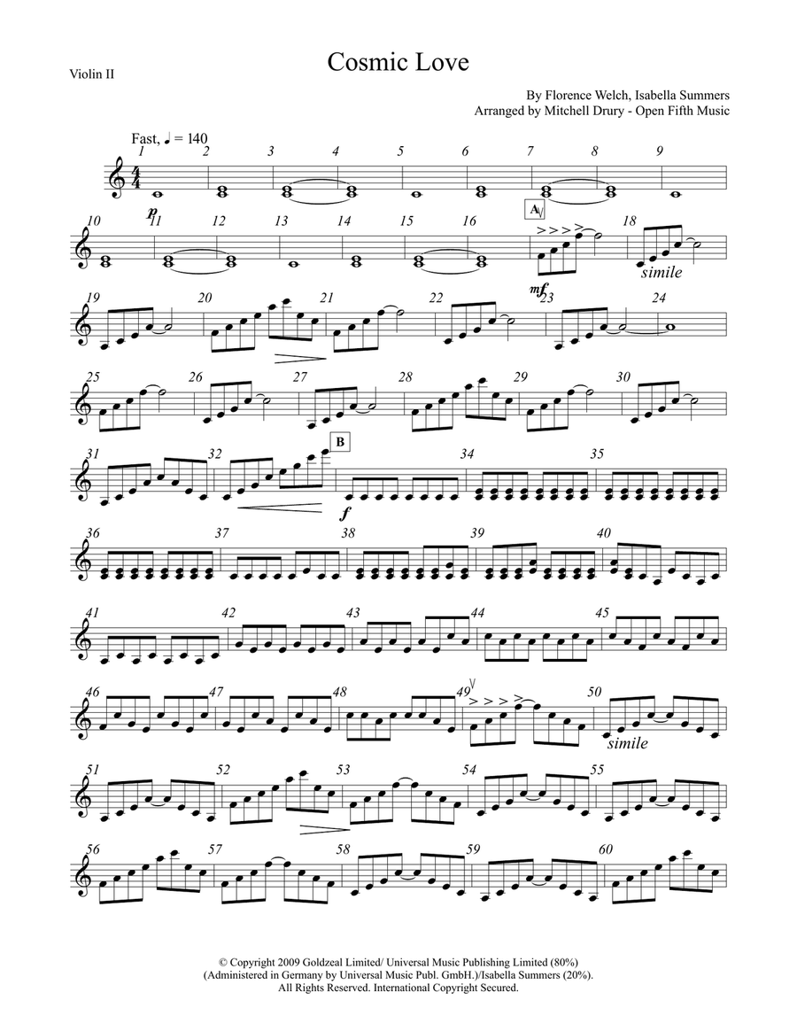 Cosmic Love String Quartet scores gallery preview page 3