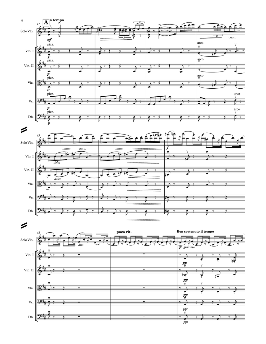 Tchaikovsky Violin Concerto - 1st Movement - Solo Violin and String Orchestra String Orchestra scores gallery preview page 4