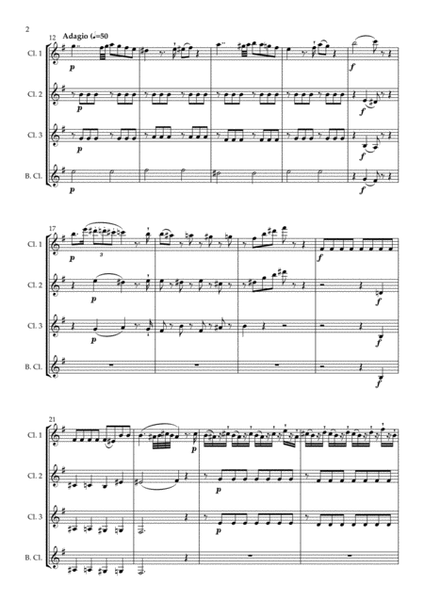 Fantasy in D Minor K.397 arranged for Clarinet Quartet image number null