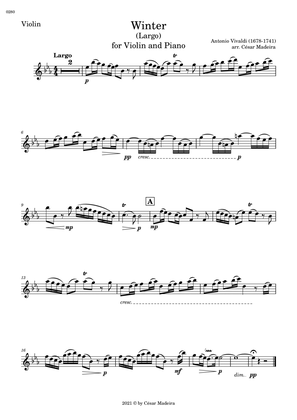Book cover for Winter by Vivaldi - Violin and Piano - II. Largo (Individual Parts)