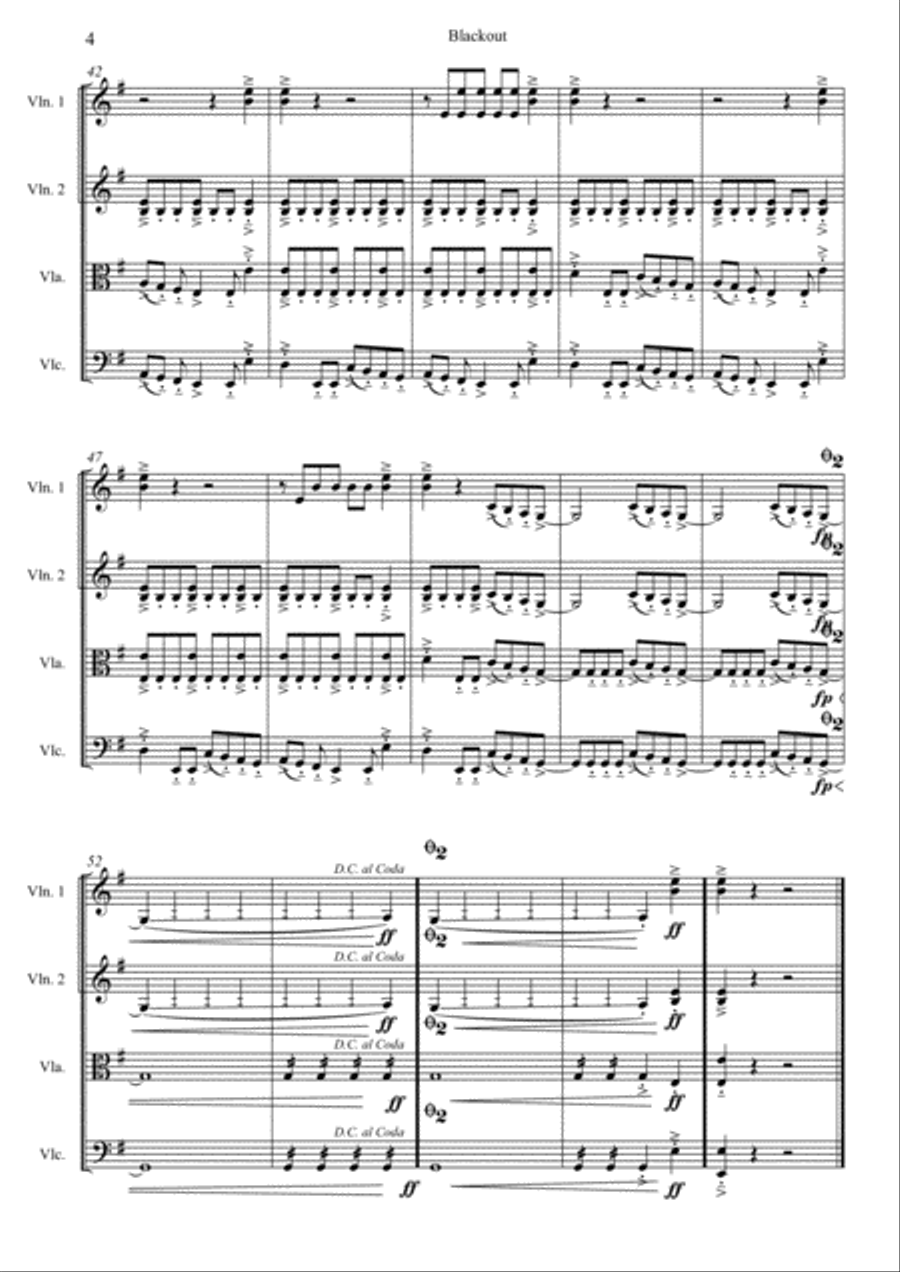 Blackout Blackout String Quartet scores gallery preview page 4
