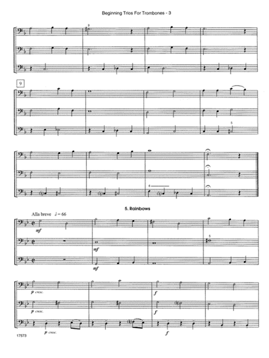Beginning Trios For Trombones - Full Score