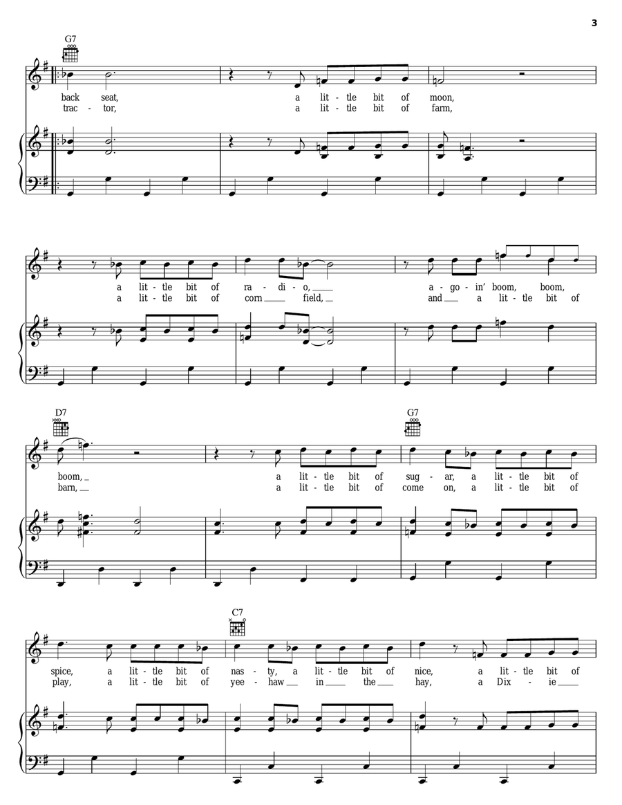 Little Bit Of Life Piano, Vocal, Guitar scores gallery preview page 3