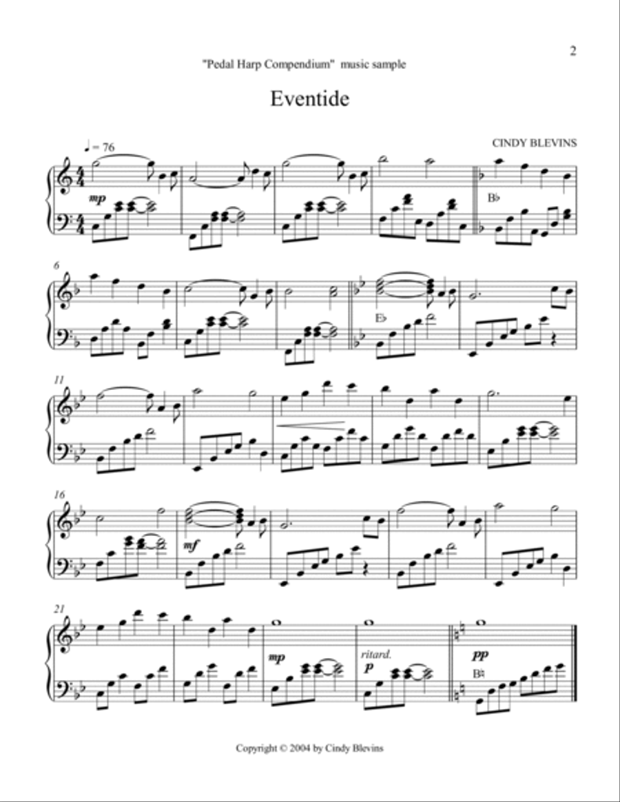 Pedal Harp Compendium, 60 pages of beautiful, original music for Pedal Harp Pedal Harp scores gallery preview page 3