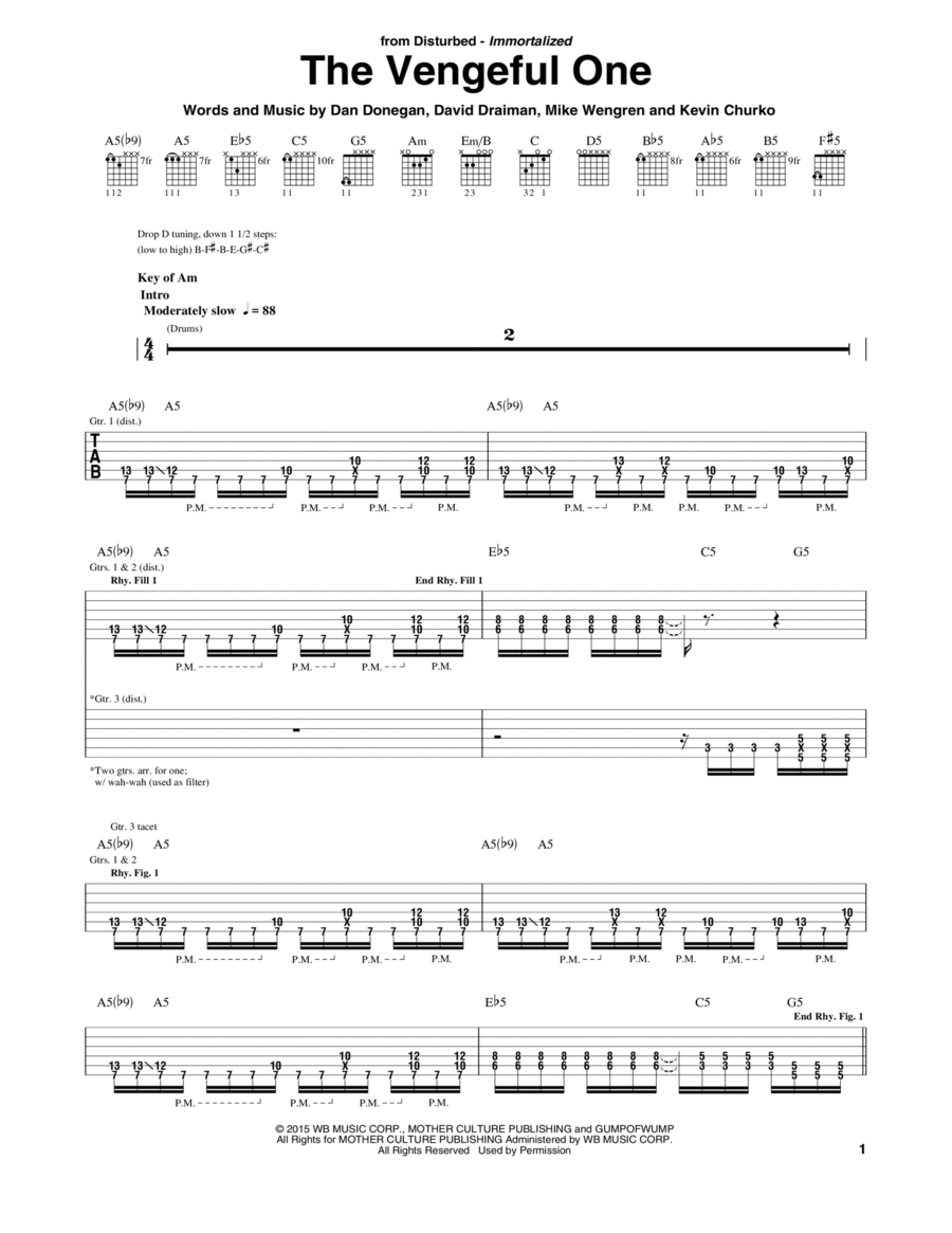 The Vengeful One Electric Guitar scores gallery preview page 1