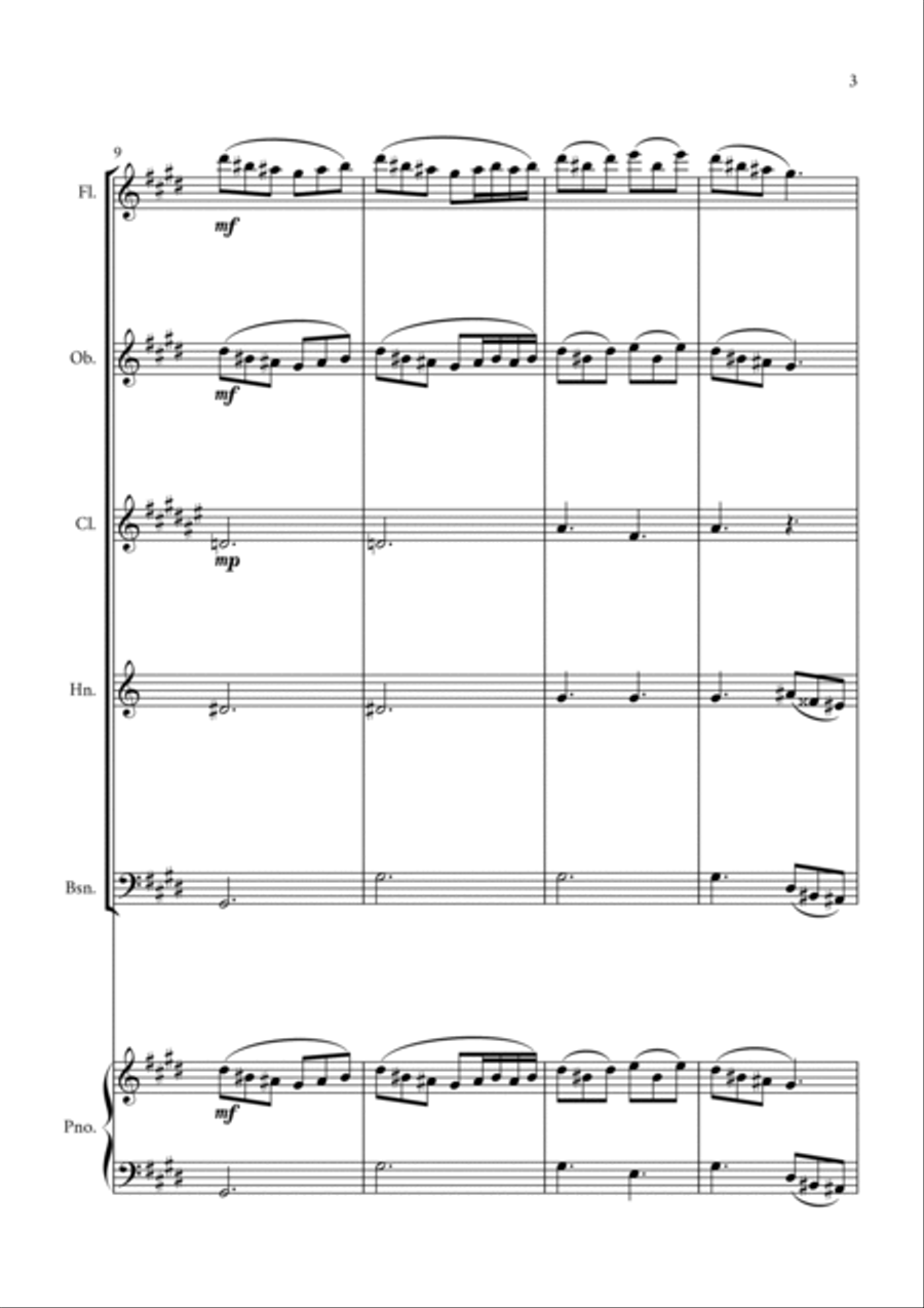 Morning Mood (Peer Gynt Suite N.1, Op 46) Woodwind Quintet scores gallery preview page 3