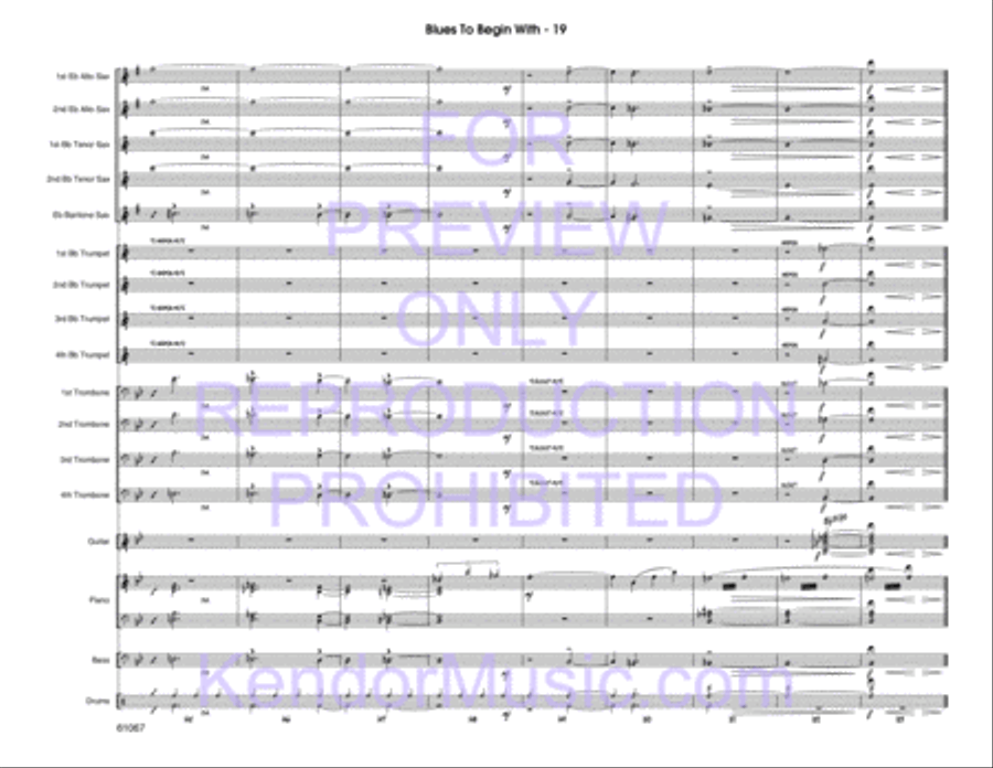 Blues To Begin With (Full Score) Jazz Ensemble scores gallery preview page 20