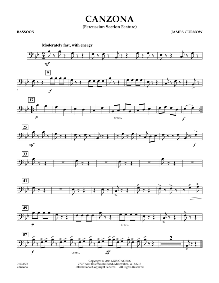 Canzona - Bassoon Concert Band scores gallery preview page 1