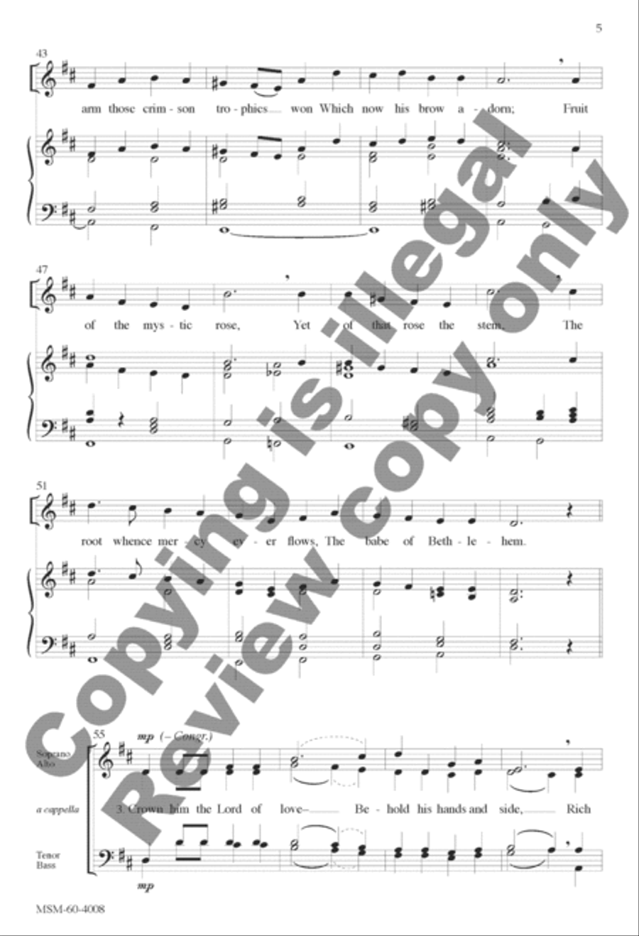 Crown Him with Many Crowns 4-Part scores gallery preview page 5