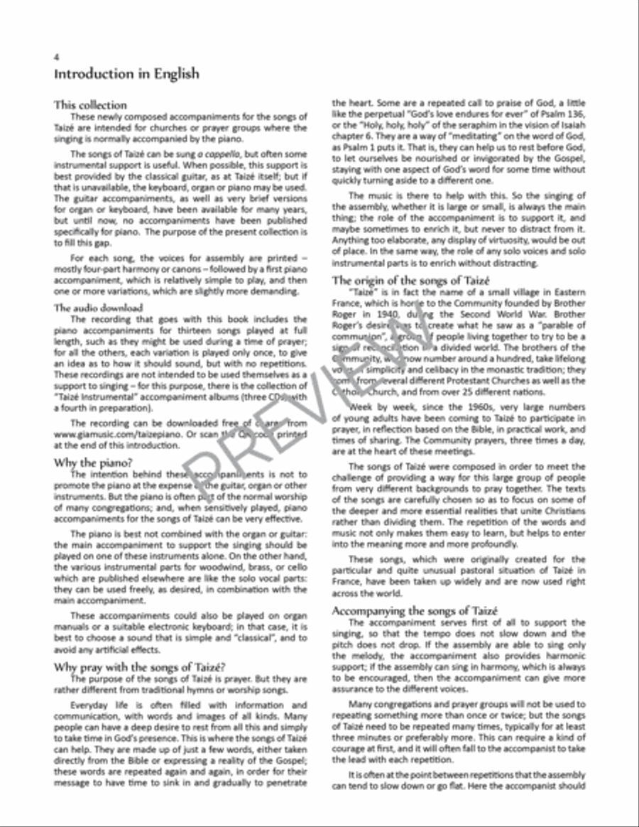Songs from Taize Piano Accompaniments Choir scores gallery preview page 7