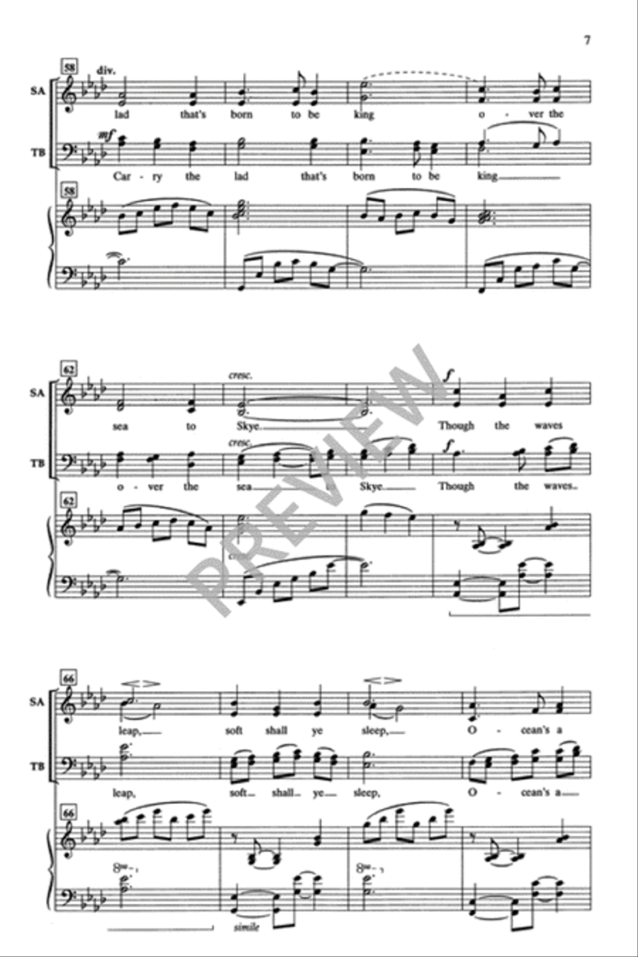 Over the Sea to Skye 4-Part scores gallery preview page 8
