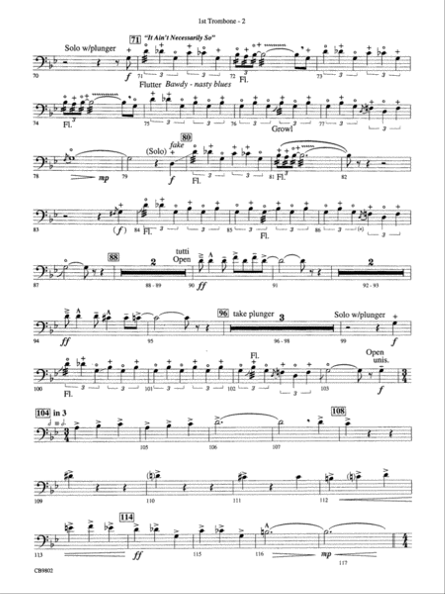 Porgy and Bess® (Medley): 1st Trombone Concert Band scores gallery preview page 2