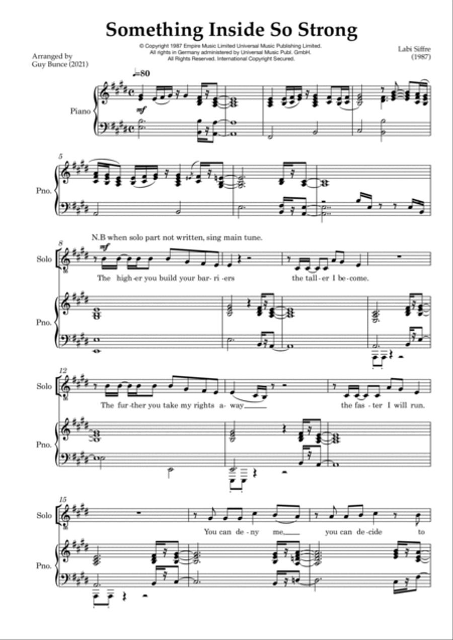 (something Inside) So Strong 4-Part scores gallery preview page 3