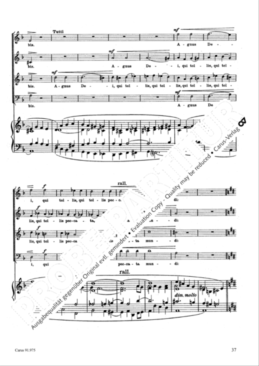 Missa pro pace 4-Part scores gallery preview page 40