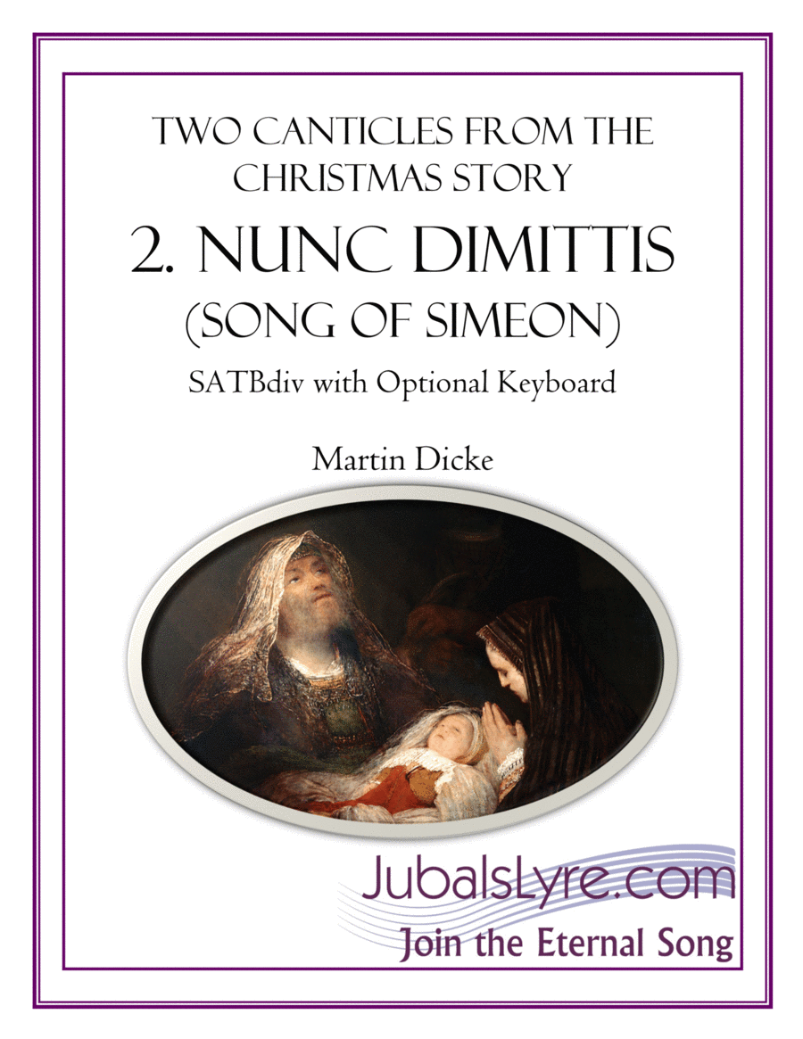 Nunc dimittis (SATBdiv with Optional Keyboard) Divisi scores gallery preview page 1