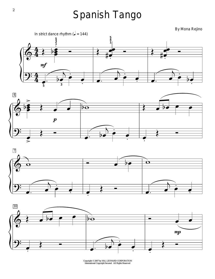 Spanish Tango Piano Method scores gallery preview page 1