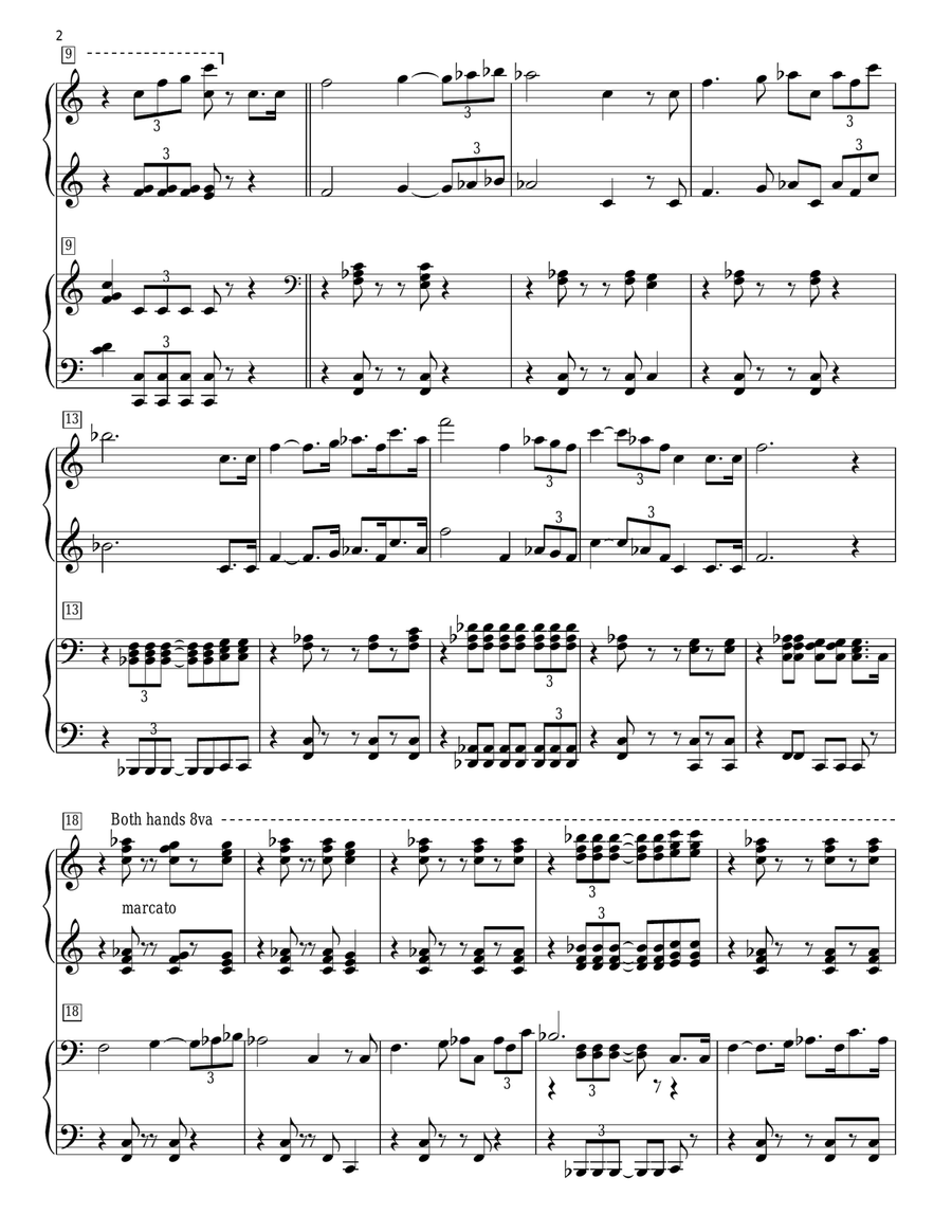 Throne Room and End Title (arr. Phillip Keveren) (from Star Wars: A New Hope) Piano Duet scores gallery preview page 2