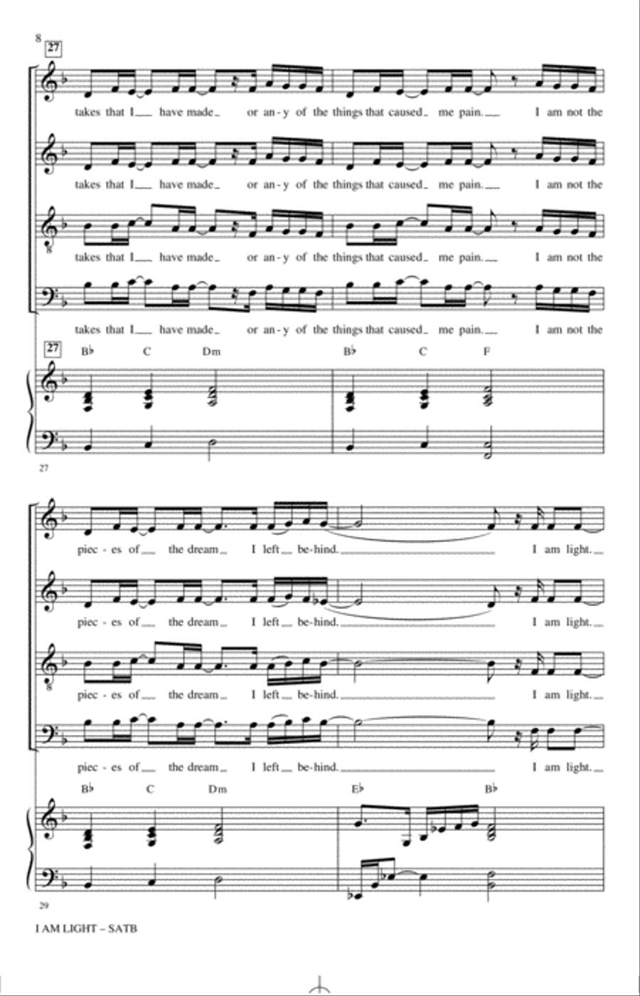 I Am Light (arr. Mark Hayes and Kimberly Lilley) 4-Part scores gallery preview page 7