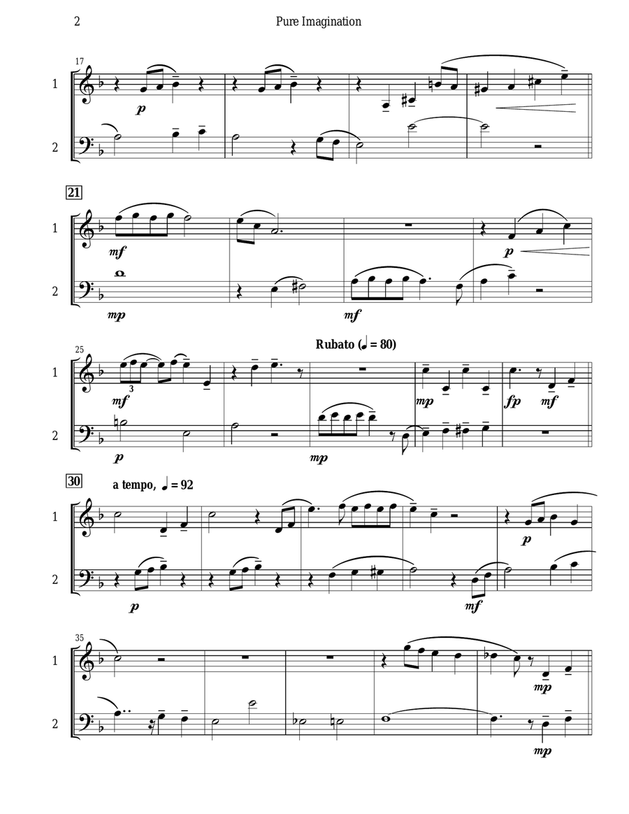 Pure Imagination Flute Duet scores gallery preview page 3