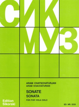 Book cover for Sonata for Viola Solo