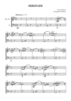 Serenade | Ständchen | Schubert | soprano sax and cello duet