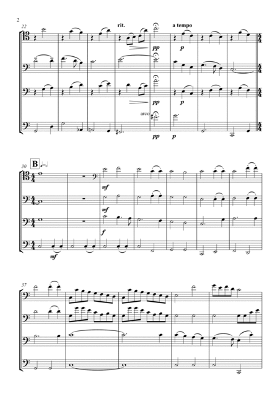 Traditional Christmas Medley String Quartet scores gallery preview page 4