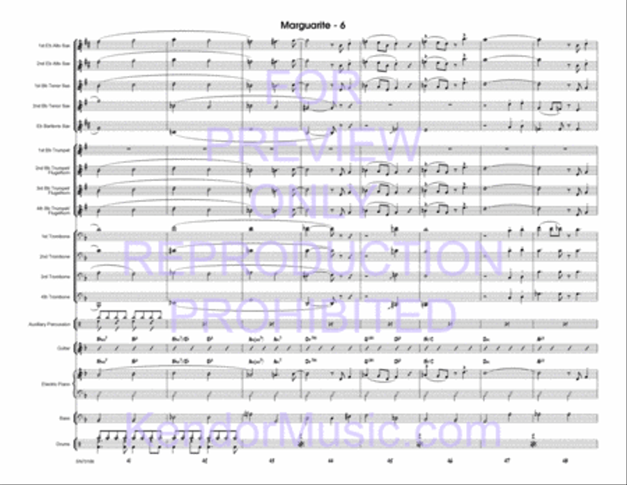 Marguarite (Full Score) Jazz Ensemble scores gallery preview page 7