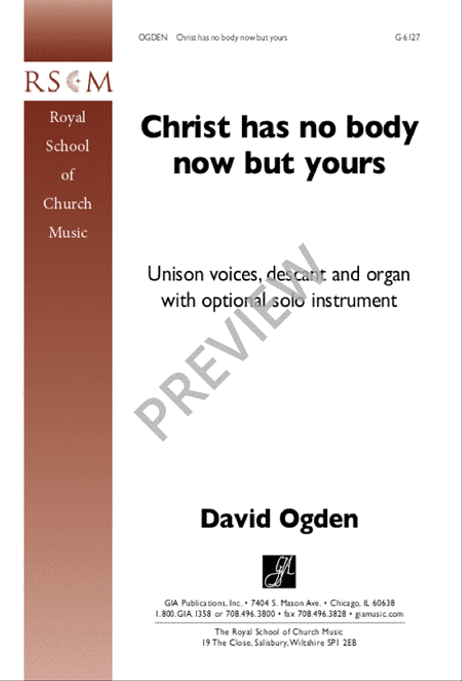 Christ Has No Body Now but Yours Unison Choir scores gallery preview page 2