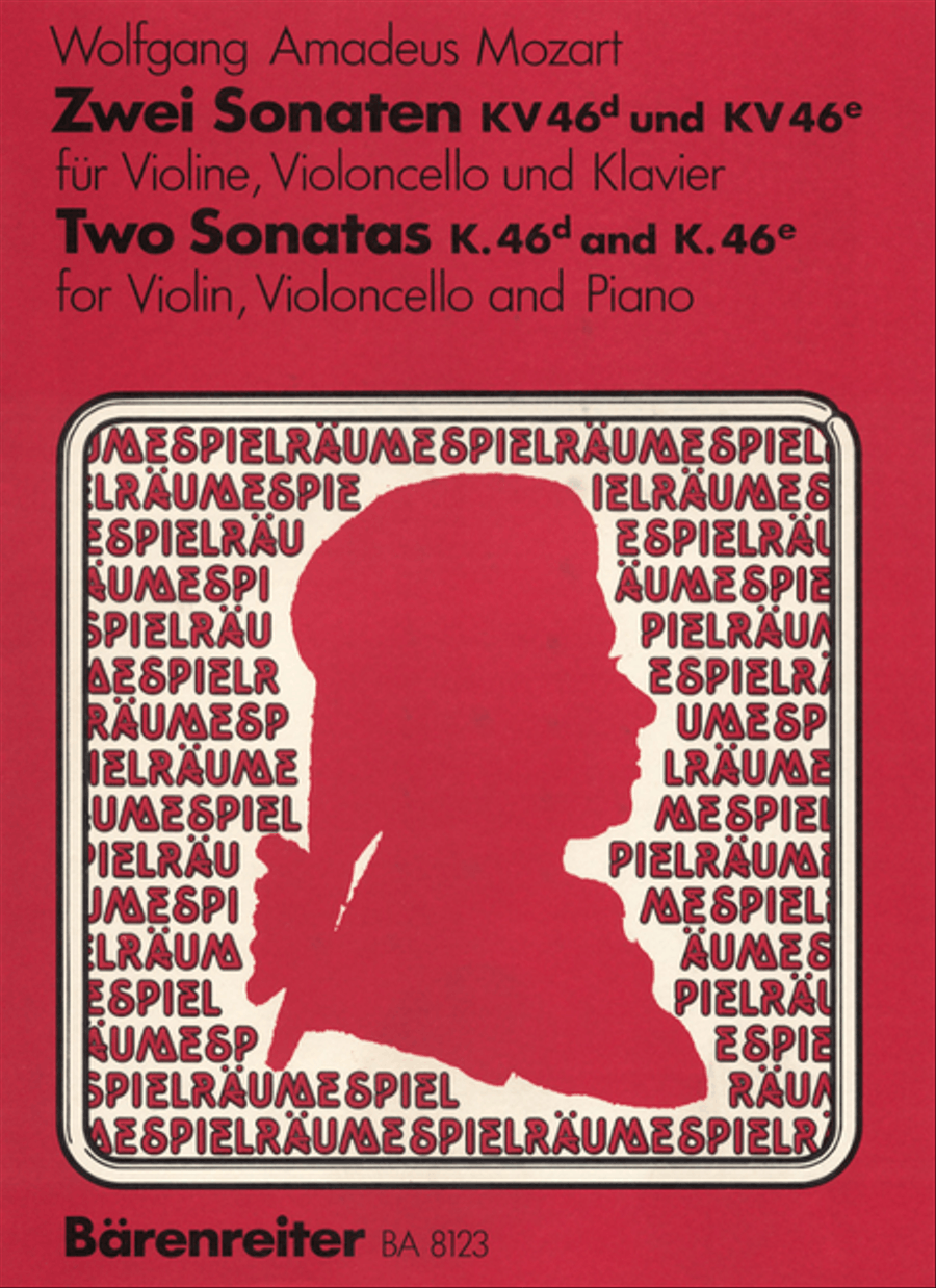 Zwei Sonaten, KV 46d,e Piano Trio scores gallery preview page 1