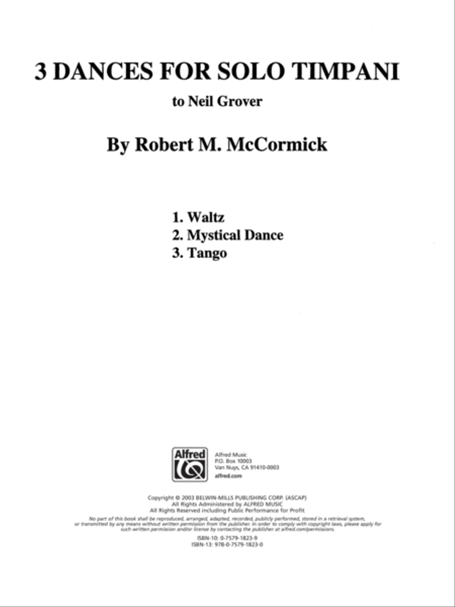 3 Dances for Solo Timpani Small Ensemble scores gallery preview page 2