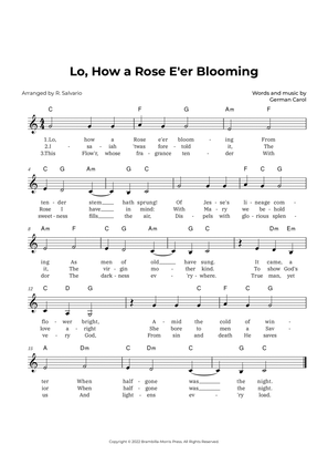 Lo, How a Rose E'er Blooming (Key of C Major)