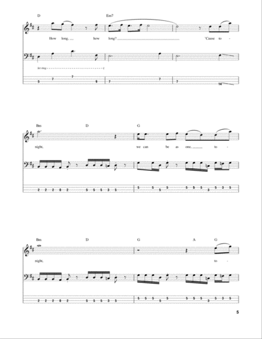 Sunday Bloody Sunday Sunday Bloody Sunday Guitar Tablature scores gallery preview page 5