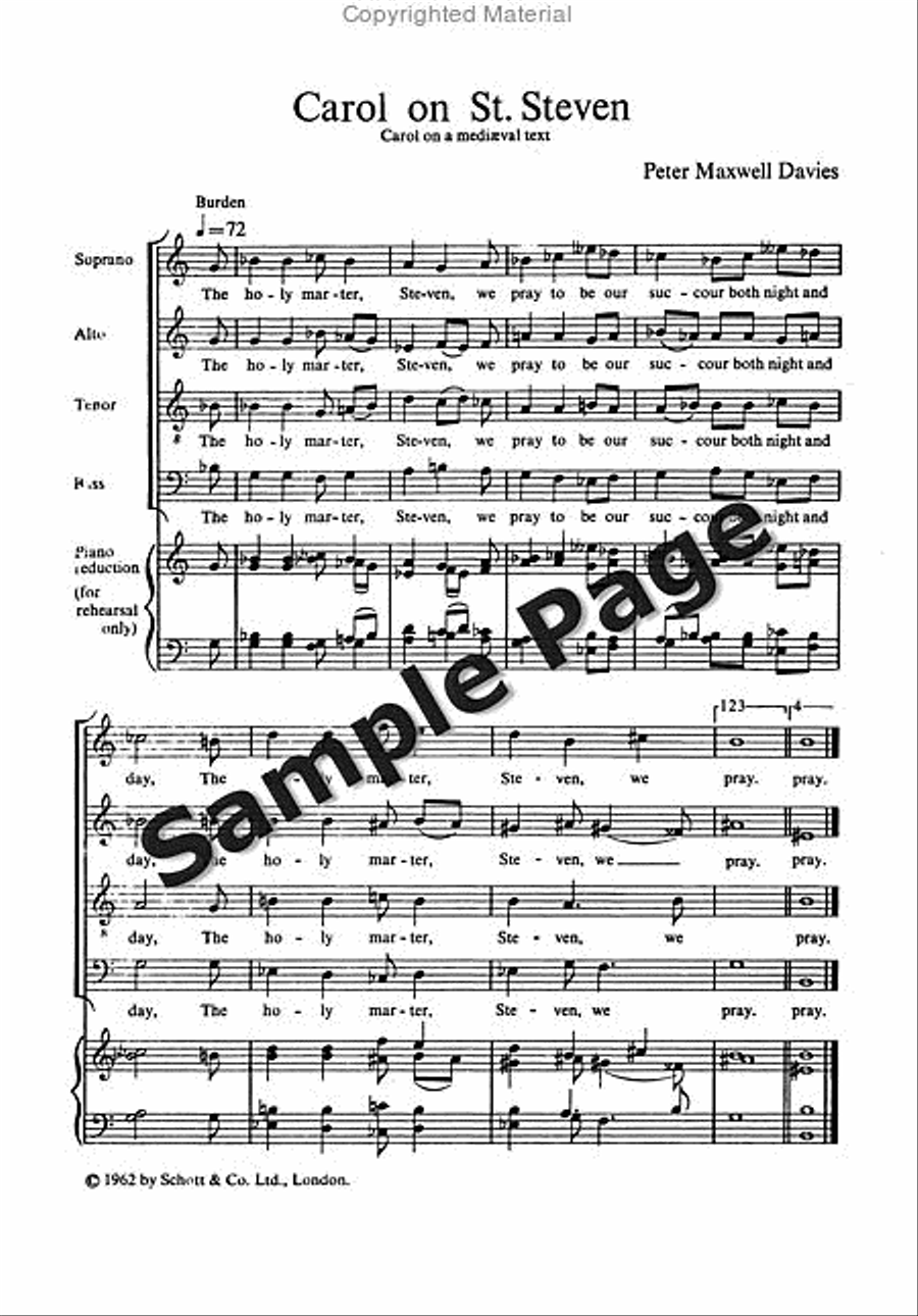 Carol on St. Stephen 4-Part scores gallery preview page 3