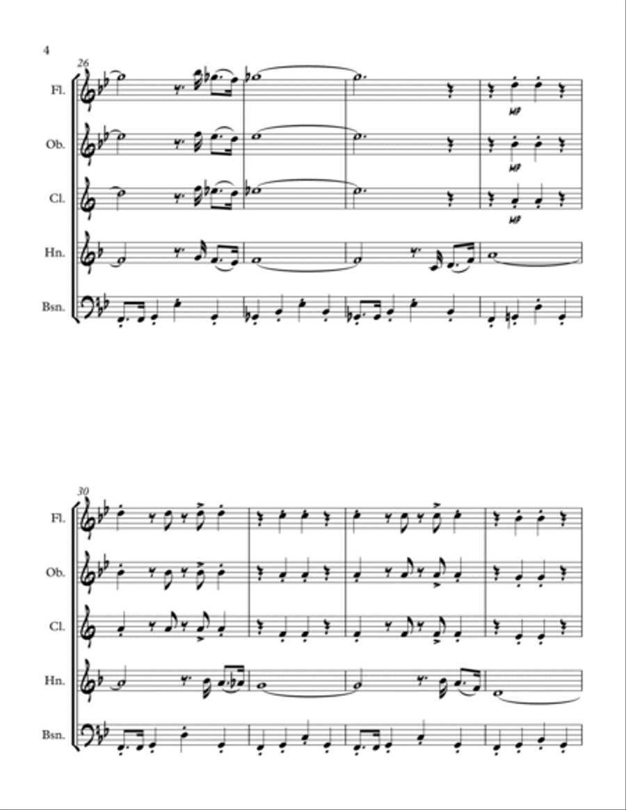 Jitterbug Jump: Wind Quintet Woodwind Quintet scores gallery preview page 4