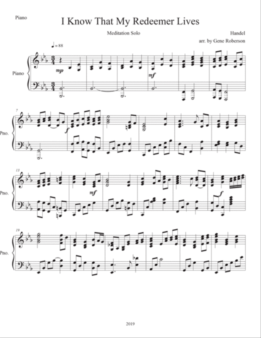 I Know that My Redeemer Lives Piano Solo I Know that My Redeemer Lives Piano Solo Piano Solo scores gallery preview page 2