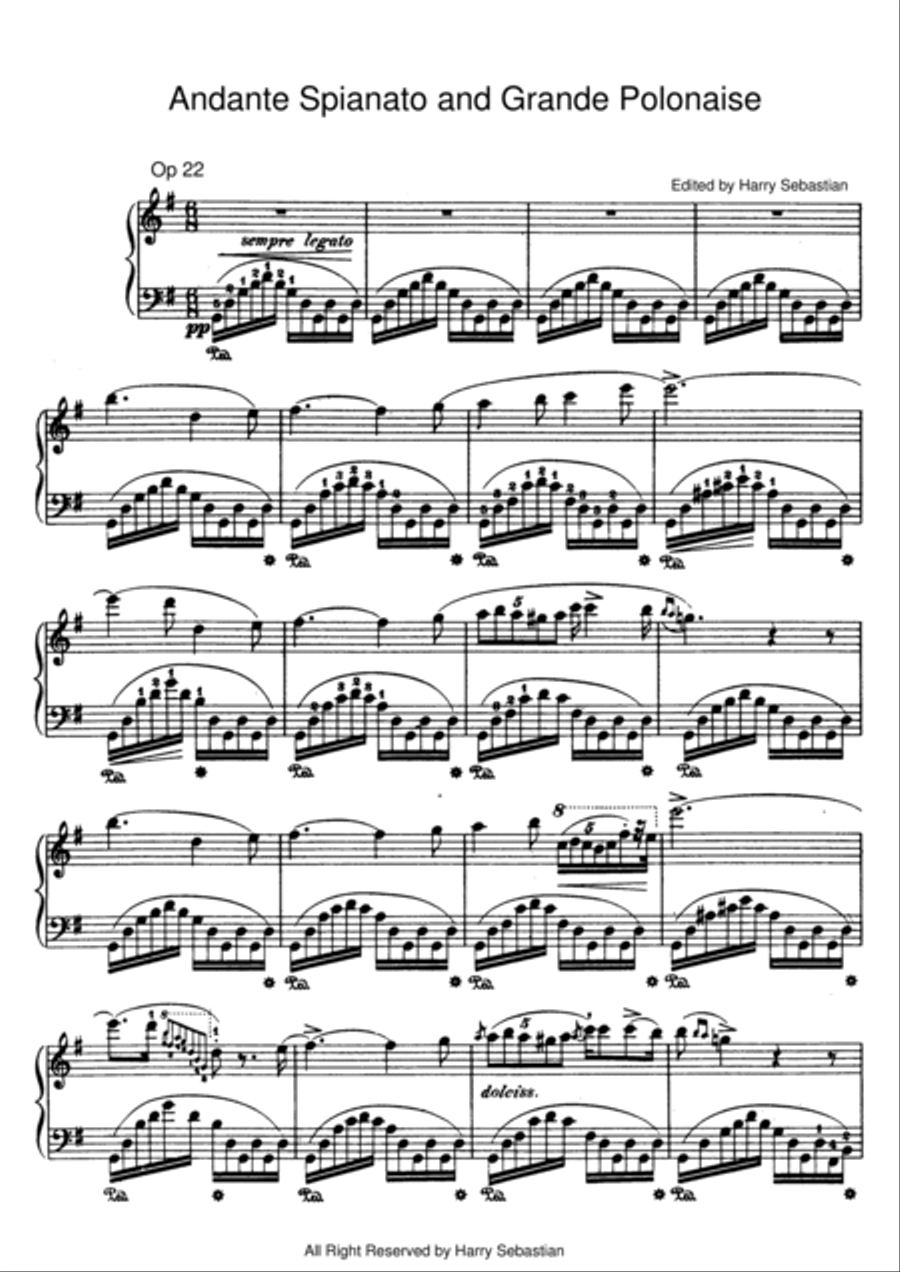 Chopin- Andante Spianato and Grande Polonaise Brillante Op.22 Piano Solo scores gallery preview page 2