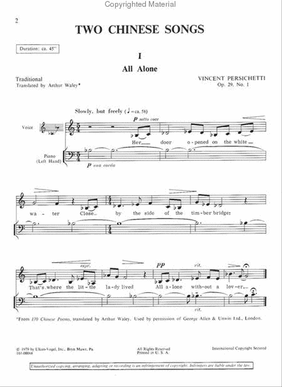 Two Chinese Songs Two Chinese Songs Chamber Music scores gallery preview page 2