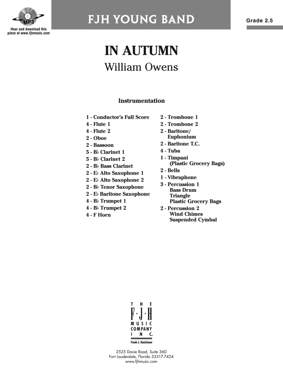 In Autumn: Score
