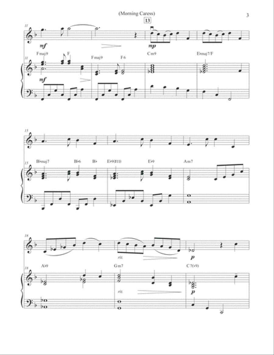 Morning Caress - Violin & Piano Violin Solo scores gallery preview page 3