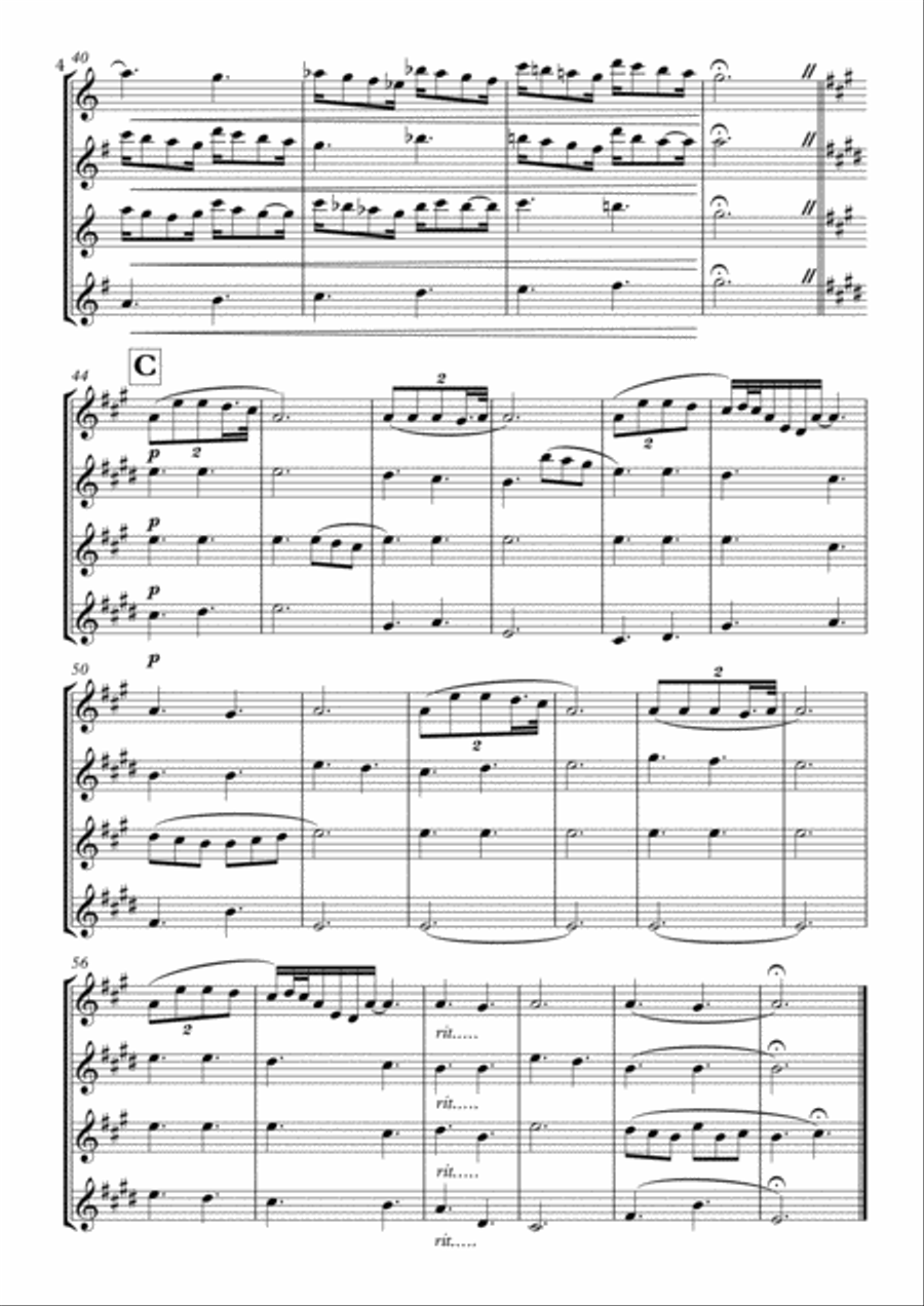 Wedding Song - for Saxophone Quartett Saxophone Quartet scores gallery preview page 4