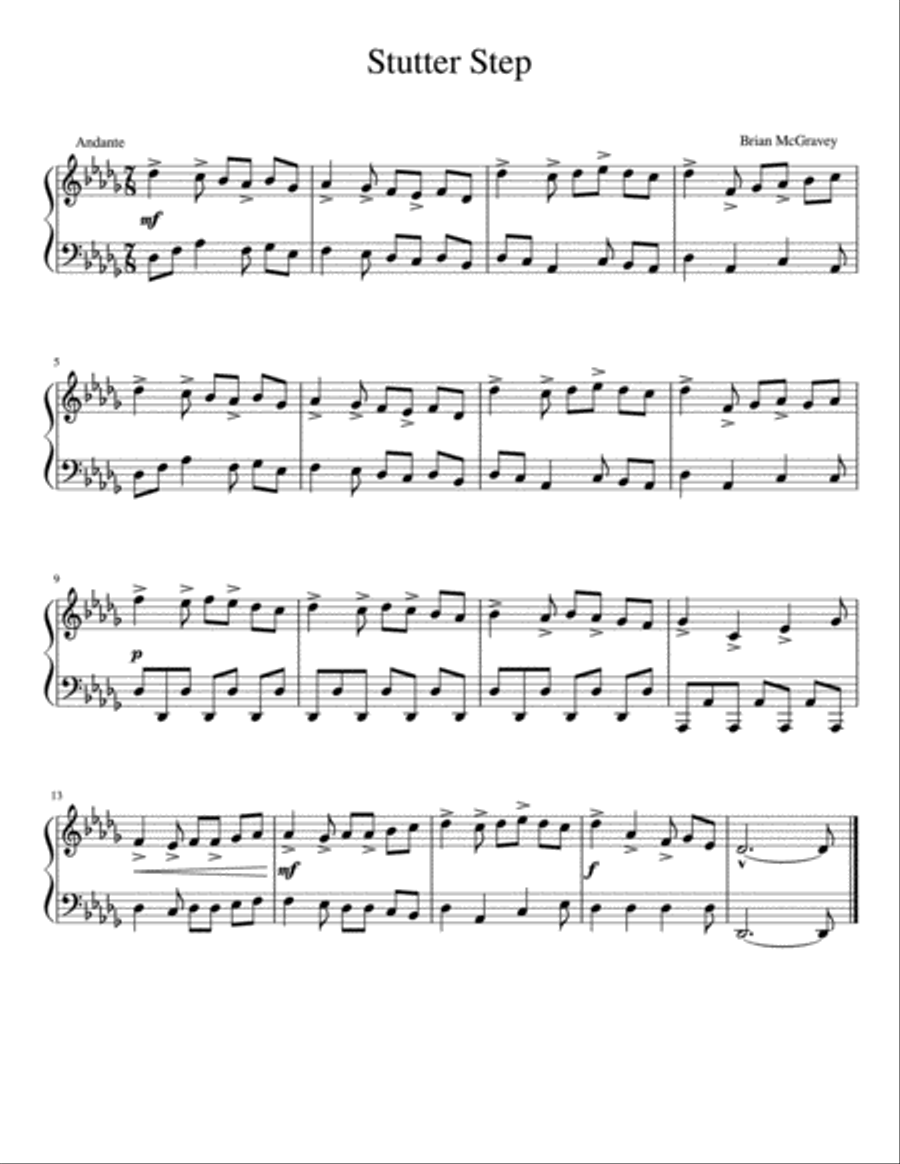Stutter Step Piano Solo scores gallery preview page 1