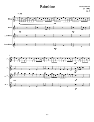 "Rainshine" for Flute Choir