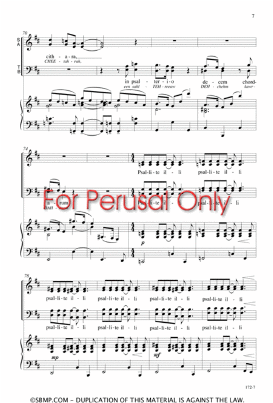 Exsultate Justi in Domino 4-Part scores gallery preview page 7